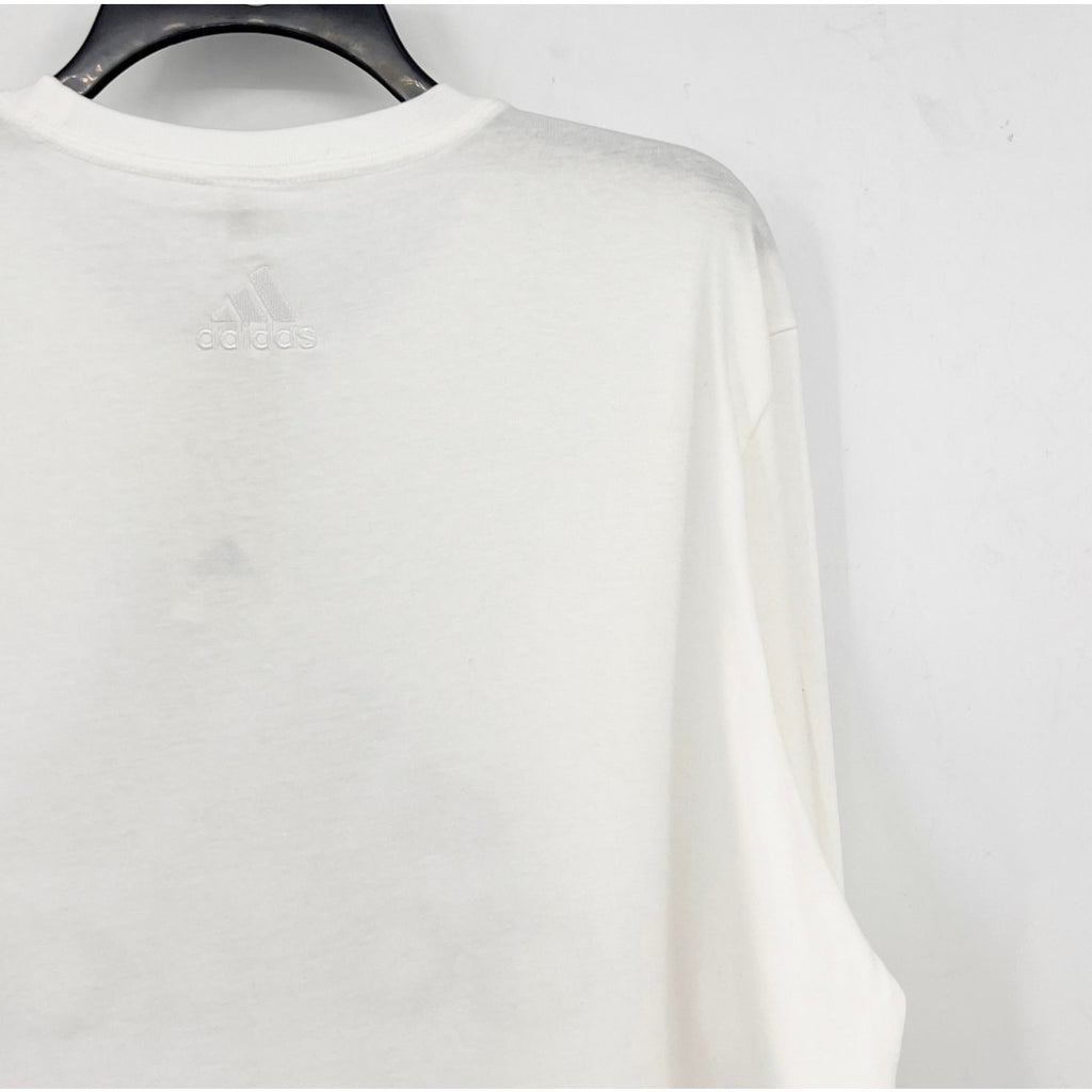 ADIDAS Men's Big Logo Single Jersey Shirt XL White Long Sleeve NWT