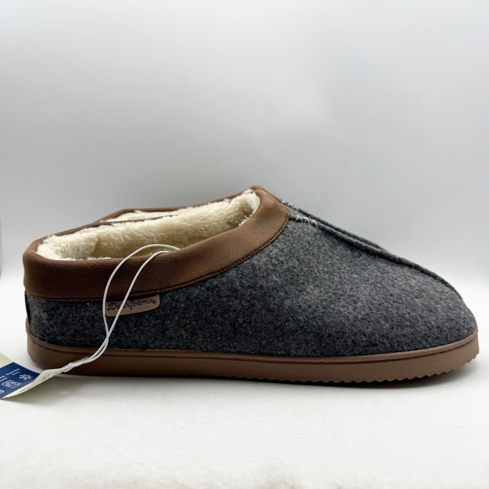 Dearfoams Mens Warner Clog Slippers US XL 13-14 EU 46.5 Grey NWT