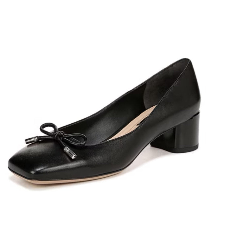FRANCO SARTO Women's Natalia Pumps Size 7M Black Leather Slip On Heels NWOB