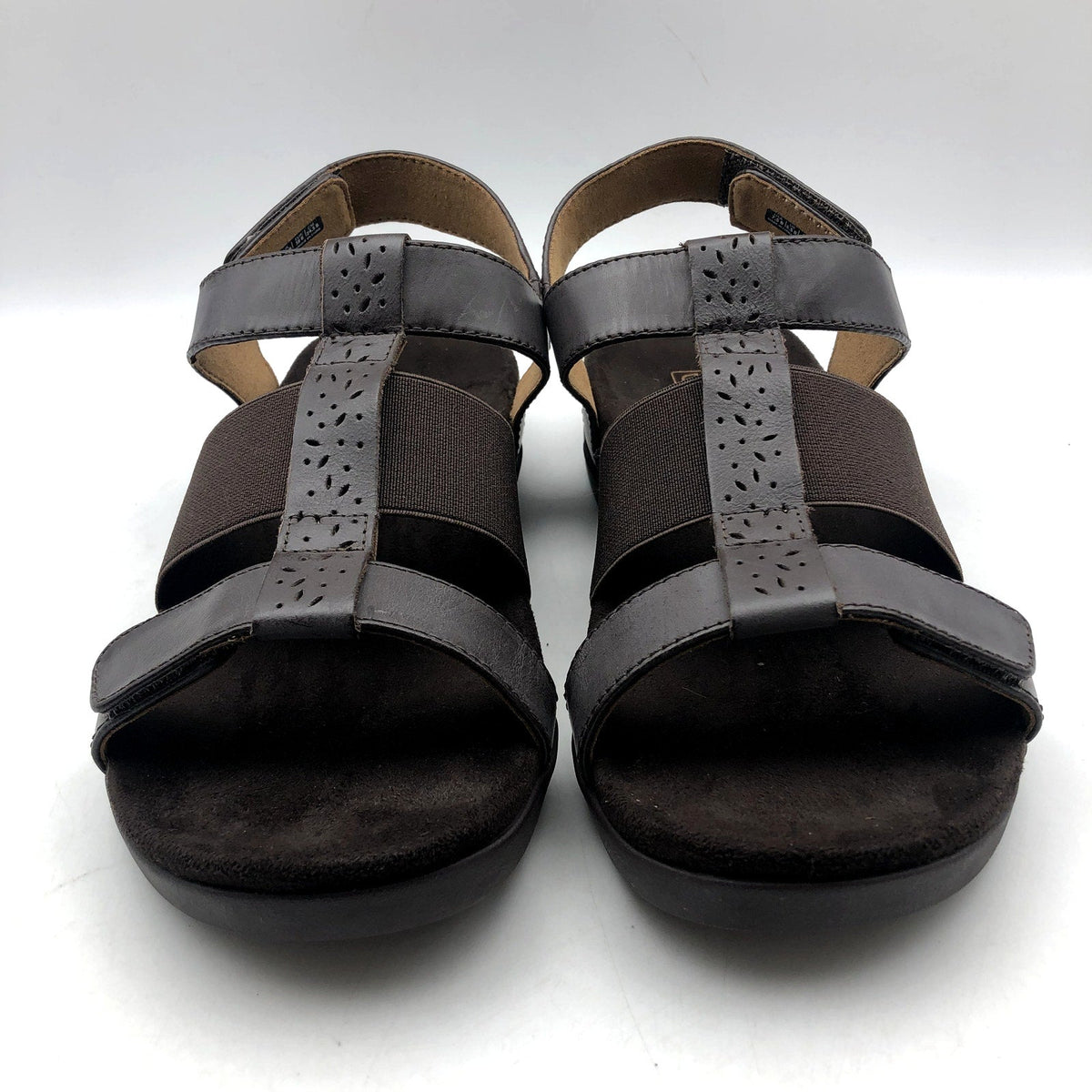Spenco Womens Anabel Hook & Loop Sandal 7 Wide EU 37.5 French Roast Brown NIB
