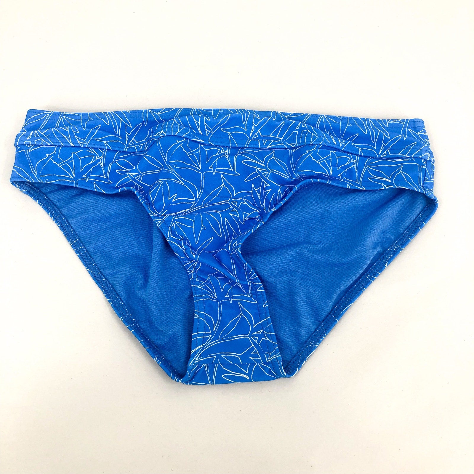 PRANA Women's Ramba Bikini Bottom Large Blue Floret Print UPF 50 NWT