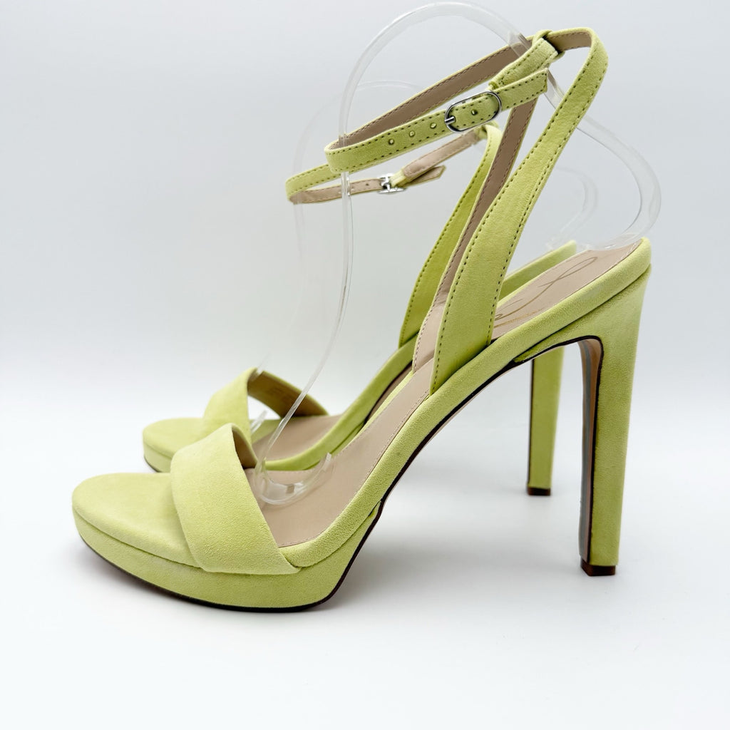 Sam Edelman Womens Jade Heeled Sandals Size 10 M Kiwi Green Suede NWOB