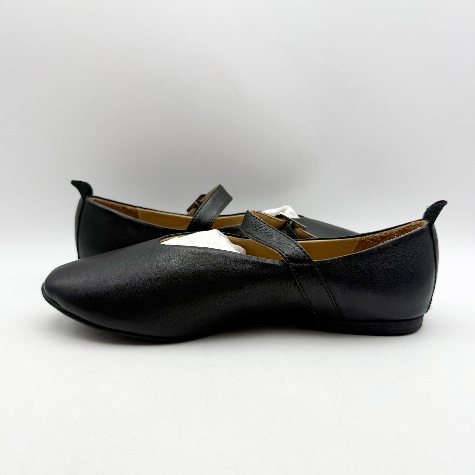 Miz Mooz Womens Kiki Mary Jane Flats EU 38 US 7.5-8 Black Leather NIB
