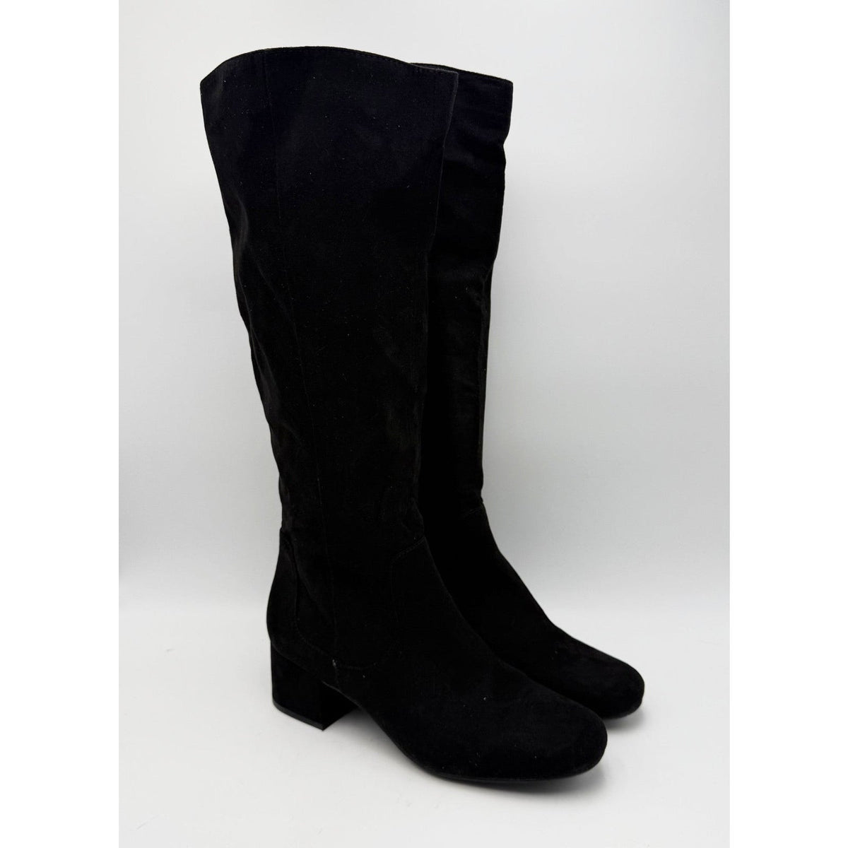 Kenneth Cole Reaction Womens Road Tall Boots Size 8 EU 39 Black Faux Suede NWOB