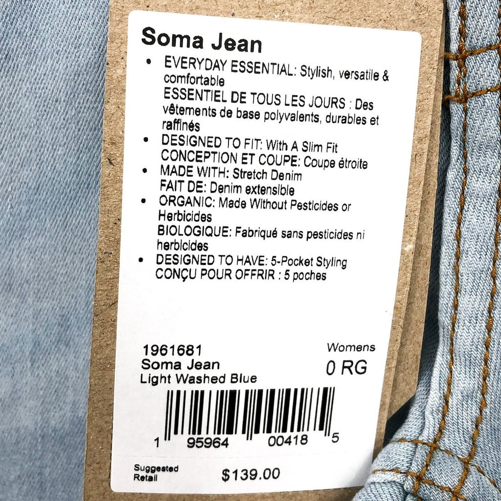 PRANA Women's Soma Skinny Jeans Size 0 25x30 Light Wash Blue Stretch NWT