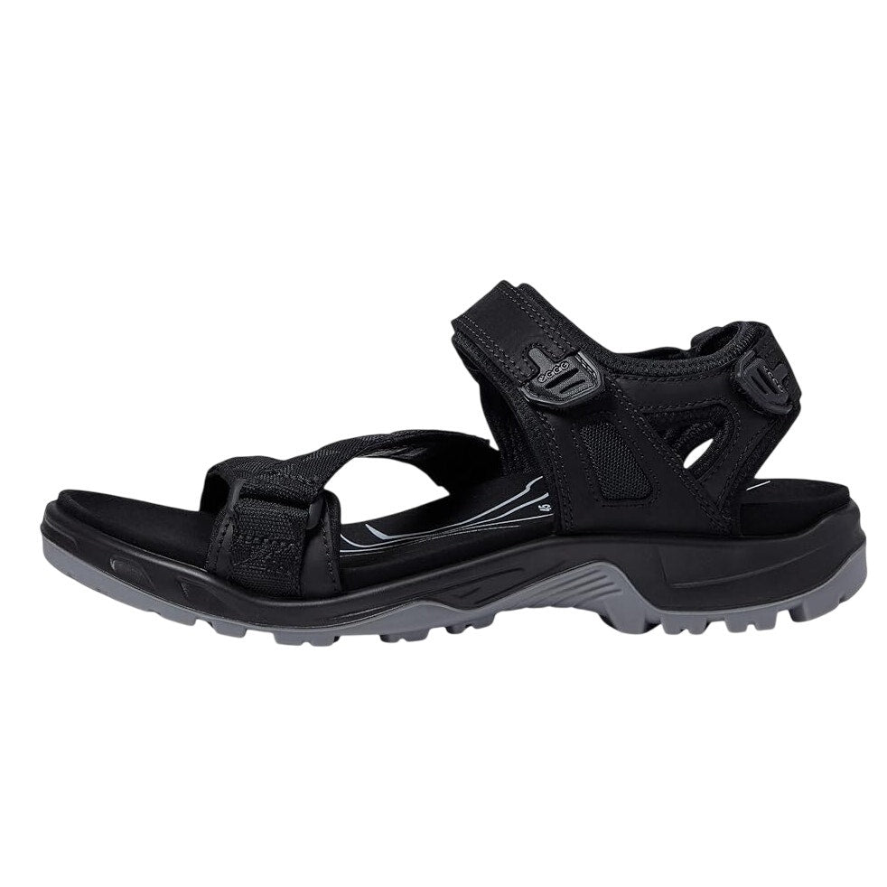 Ecco Mens Yucatan Coast Sandal US 13-13.5 EU 47 Black Leather Casual Sporty NWOB