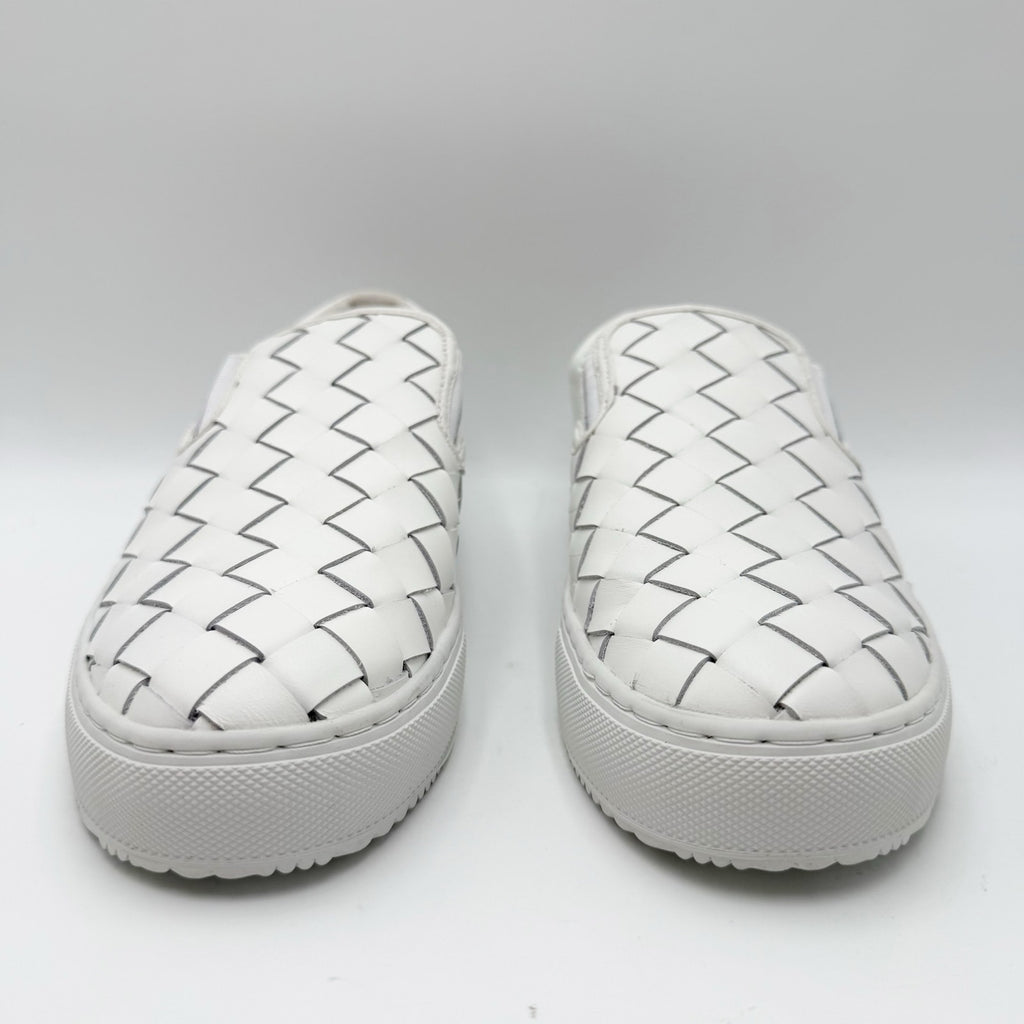 Marc Fisher LTD Womens Calla Casual Sneakers Size 8.5 M White Woven Leather NIB