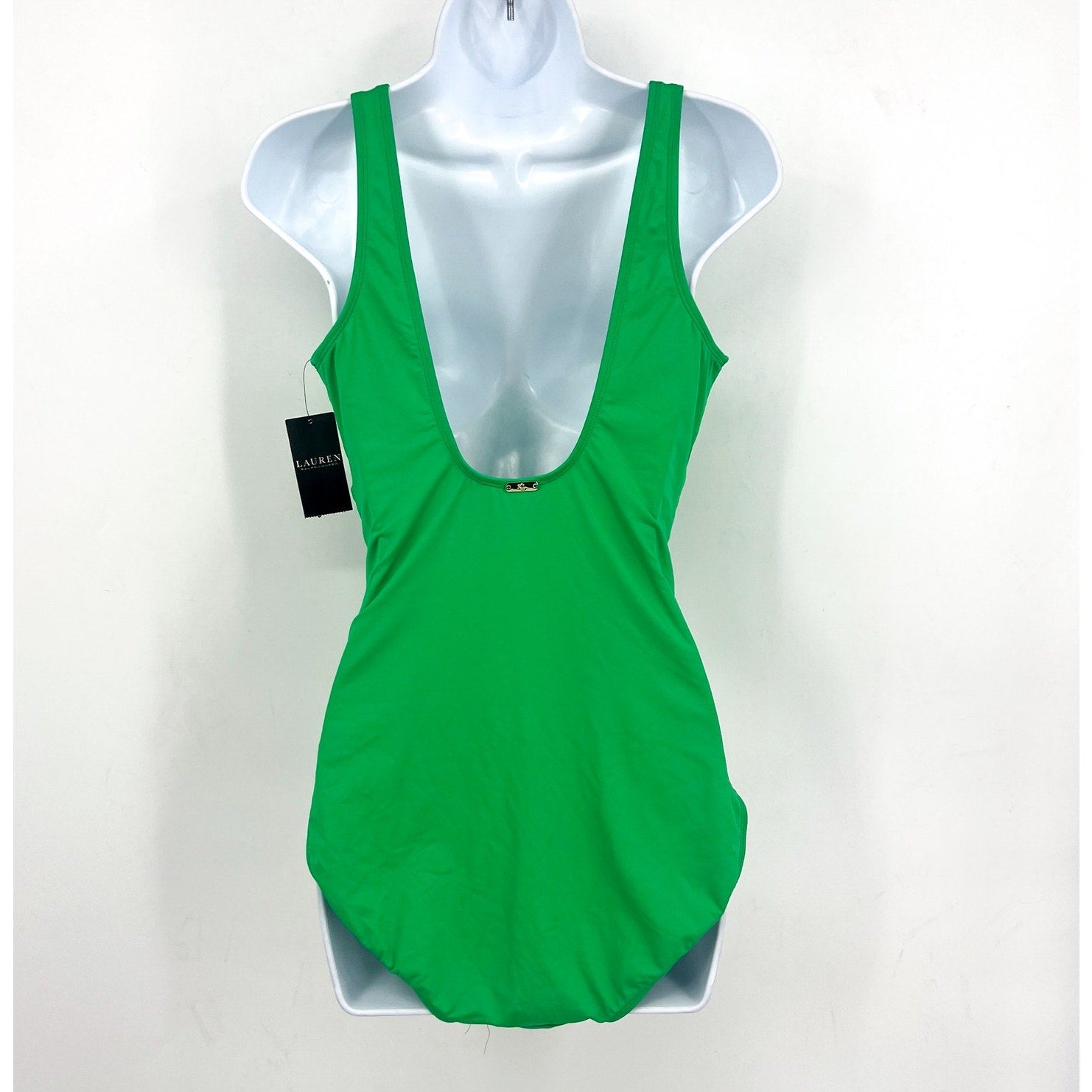 LAUREN RALPH LAUREN Ruffle One Piece Swimsuit Size 4 Palm Green Beach Club NWT