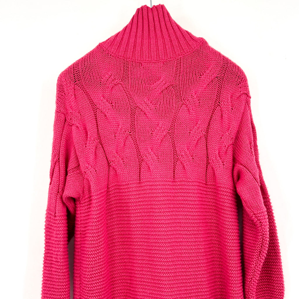 STITCHDROP Women's Turtleneck Sweater Mini Dress Medium Pink Magenta NWT