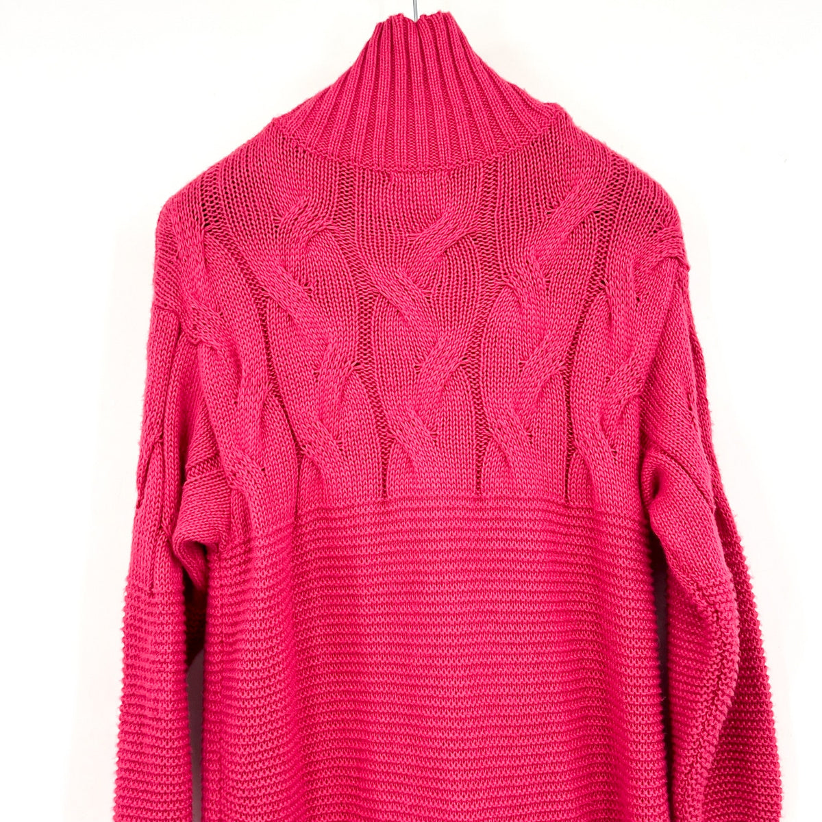 STITCHDROP Women's Turtleneck Sweater Mini Dress Medium Pink Magenta NWT