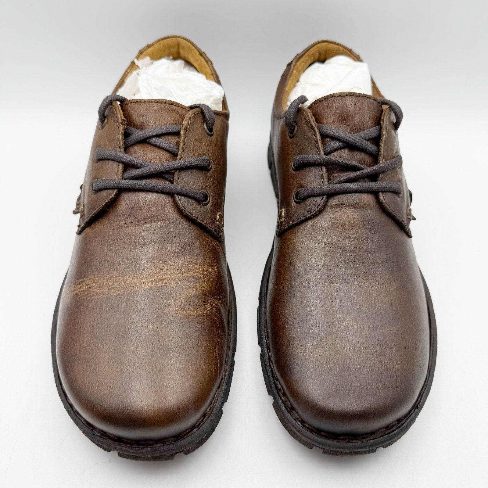 Born Mens Soledad Shoes US 9.5 M EU 42.5 Brown Leather Lace Up Casual NWOB