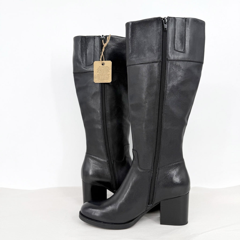 Born Womens Brandy Knee High Boots US 8 M EU 38.5 Black Leather NWT