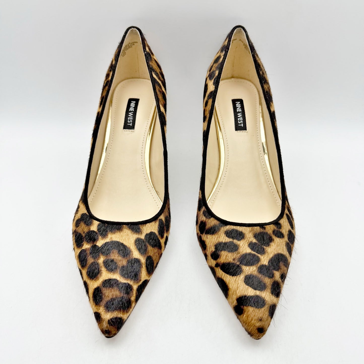 Nine West Womens Arlene Pumps US 9.5 M EU 40.5 Leopard Calf Hair NIB