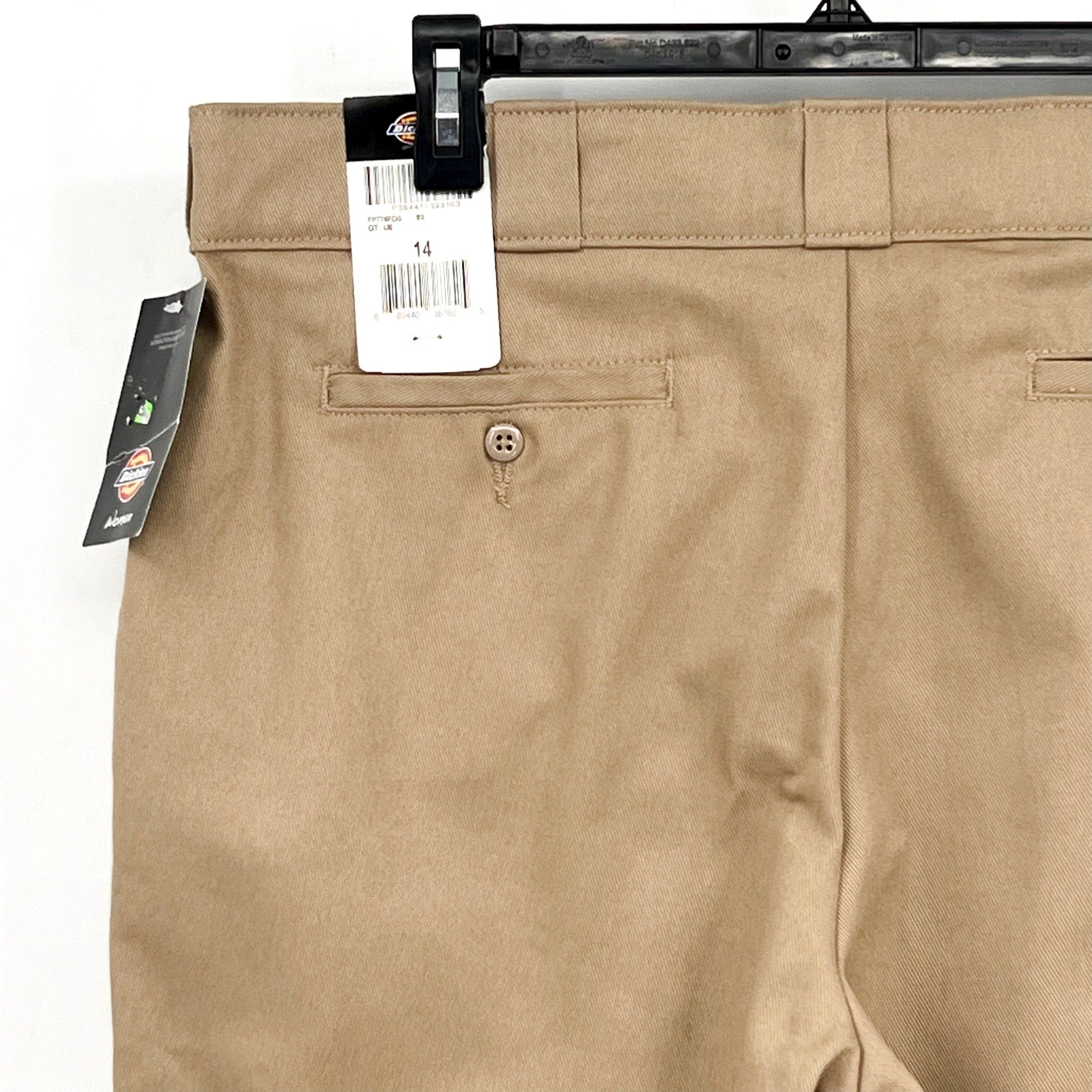 DICKIES Womens 776 Flex Slim Fit Pants Size 14 Tan Desert Sand Stretch Twill NWT