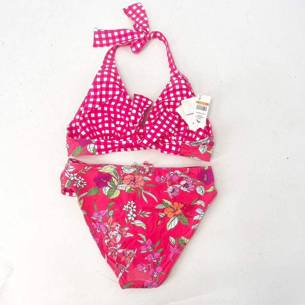 TOMMY BAHAMA Summer Floral Rev Hipster Bikini Set Small Passion Pink NWT