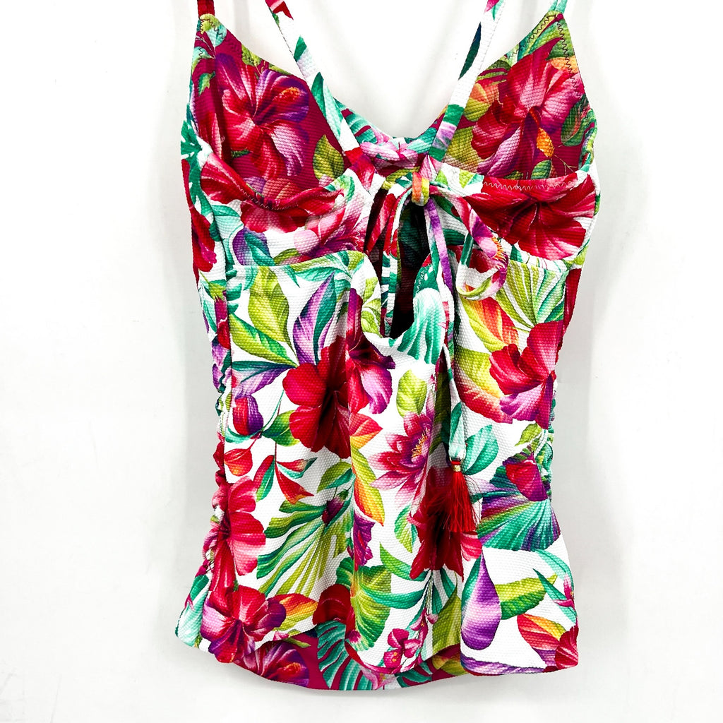 TOMMY BAHAMA Fiesta Reversible Tankini Top Small White Pink  Island Cays NWT