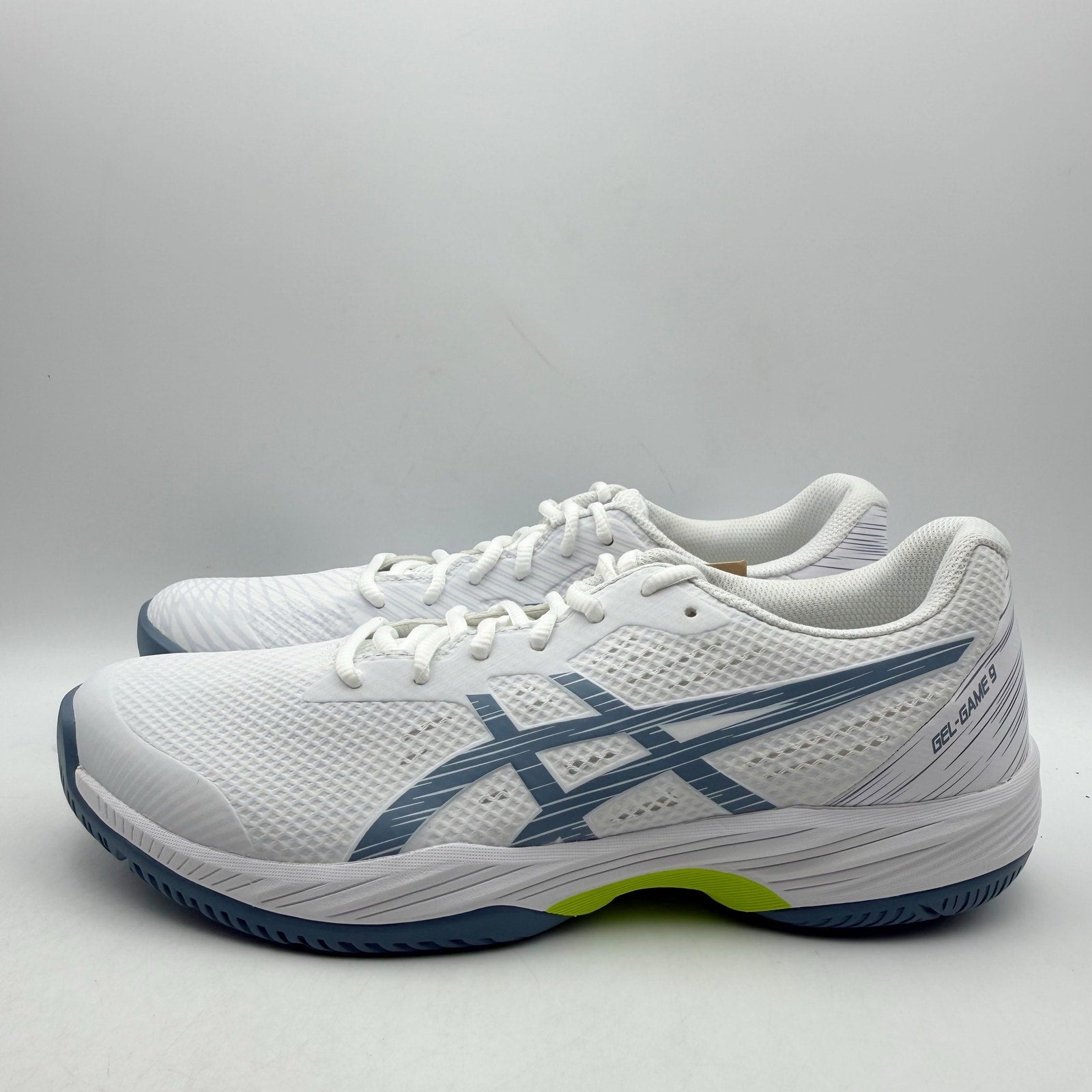 ASICS Mens GEL-Game 9 Athletic Shoes US 10 EU 44 White Blue Tennis Court NWOB