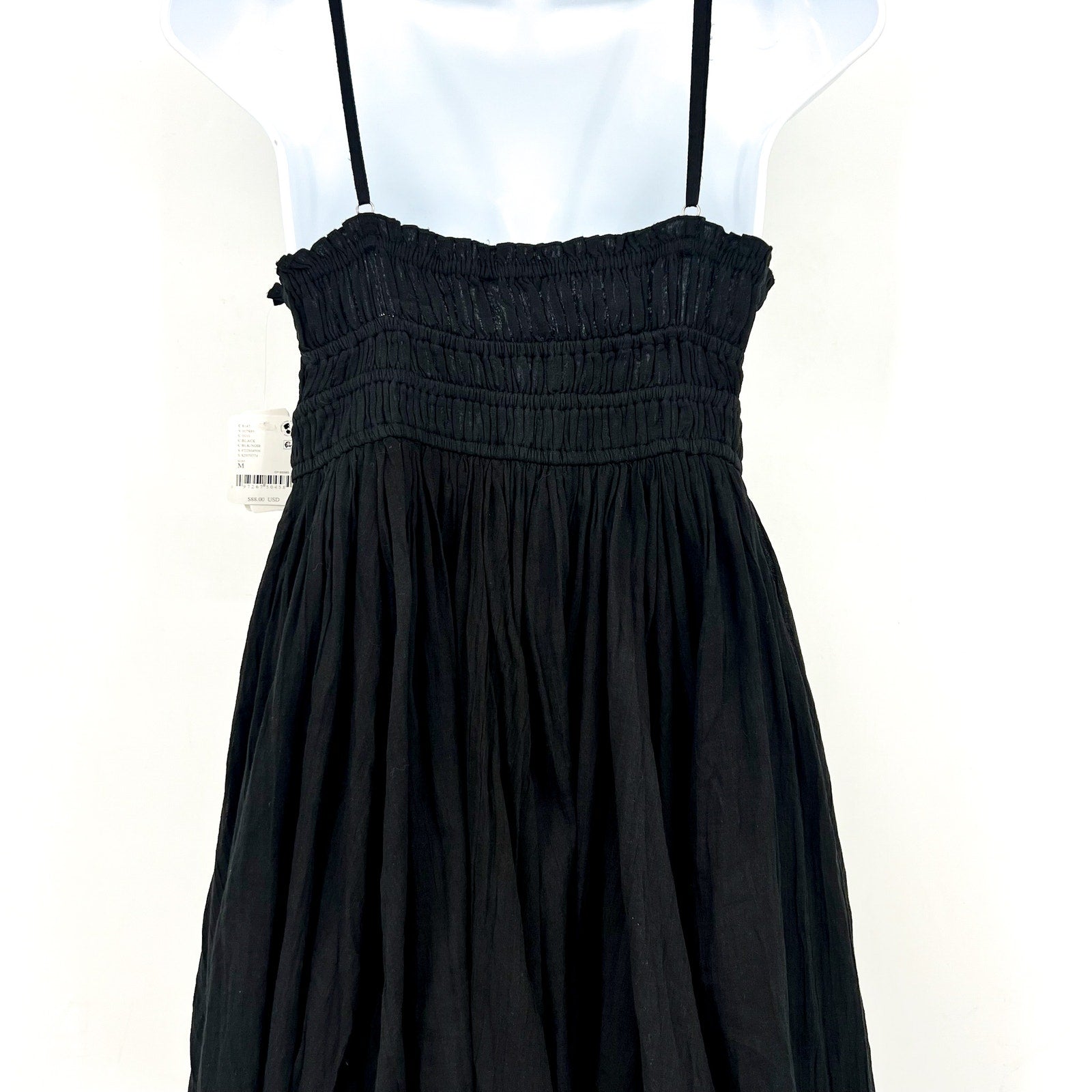 FREE PEOPLE Women's One Delia Slip Dress Medium Black Sundress Gauze NWT