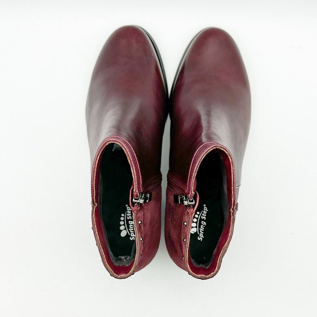 Spring Step Womens Kastania Ankle Boots EU 36 US 5.5-6 Bordeaux Red Leather NWOB