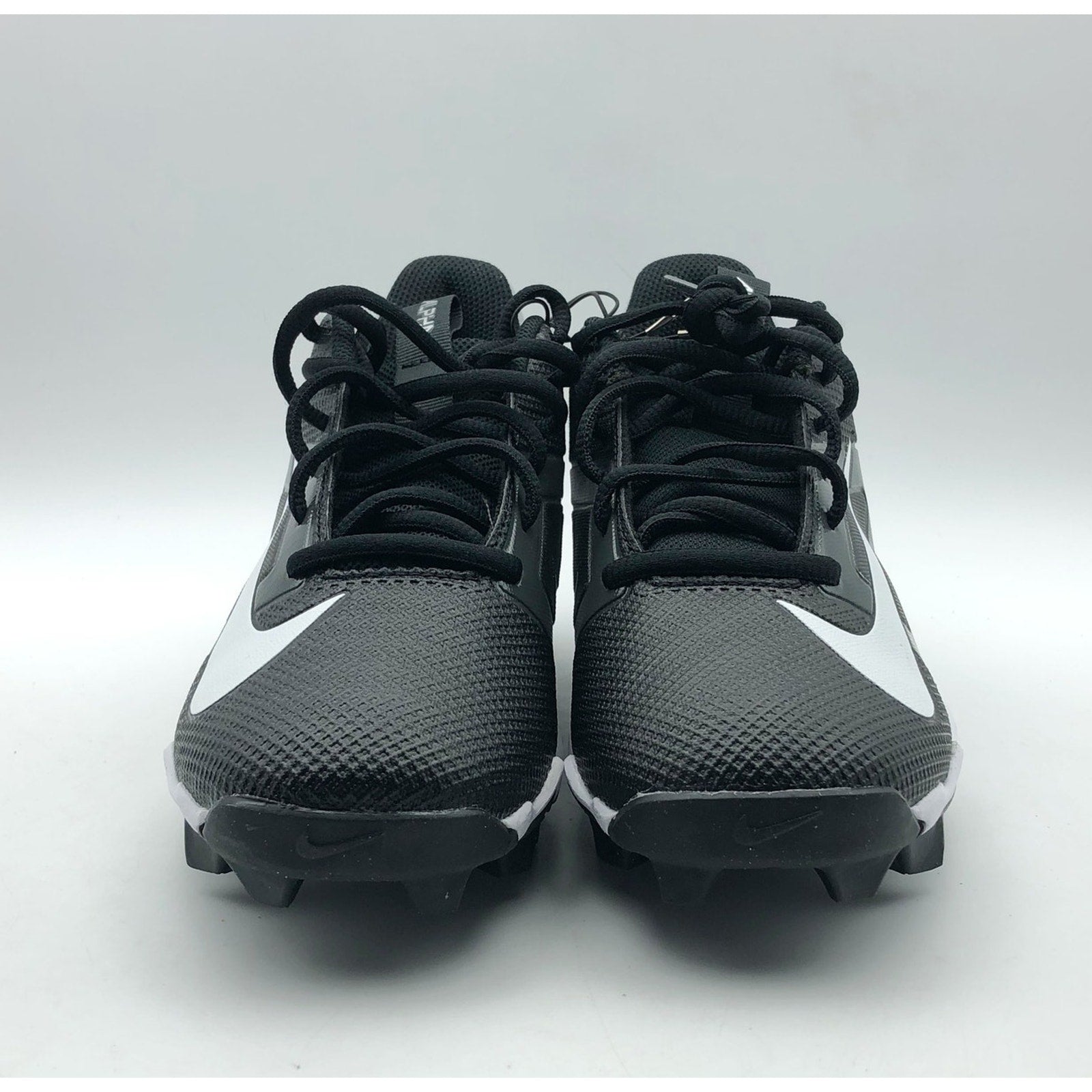 Nike Alpha Menace 4 Shark Football Cleats YOUTH 4 Wide Black White FQ4016 NWOB