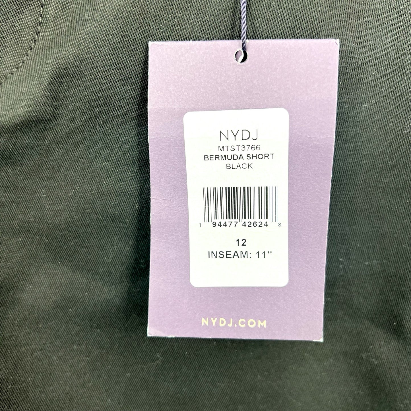 NYDJ Women's Bermuda Shorts Size 12 Black Stretch Twill Knee Length NWT