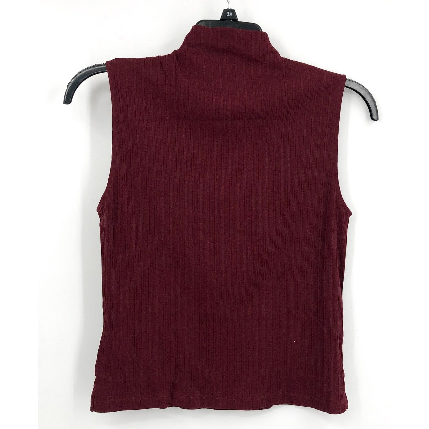 MADEWELL Womens Ribbed Mockneck Tank Top Medium Red Cabernet NT679 NWT