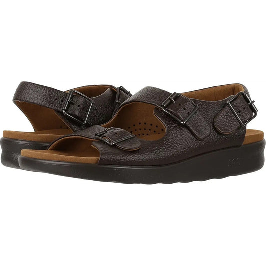 SAS Mens Bravo Adjustable Comfort Sandals US 11 Wide Brown Leather NIB