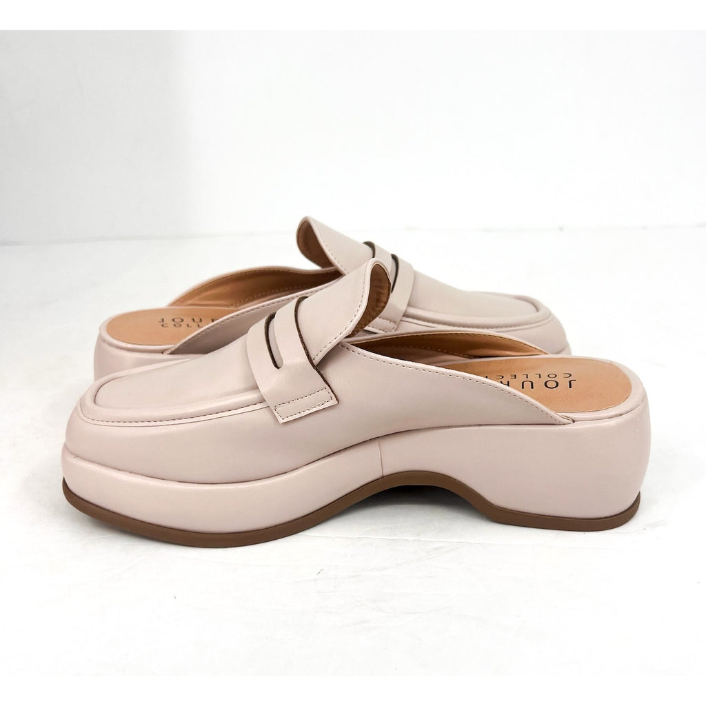 JOURNEE COLLECTION Women's Antonina Platform Loafer Mule Size 6.5 Cream Bone NIB