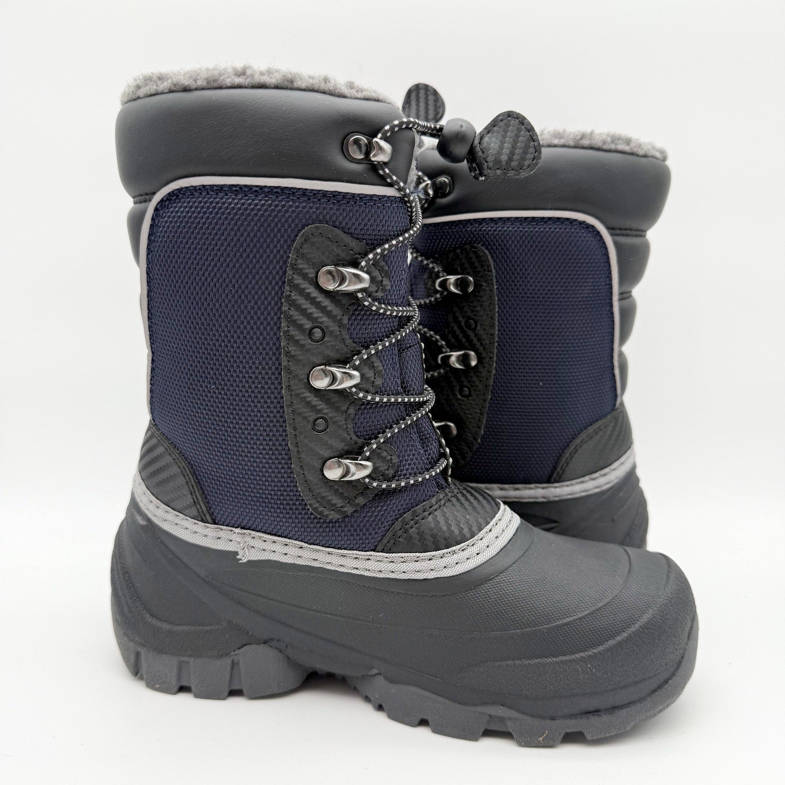 Kamik Kids Luke Snow Boots US 2 EU 33.5 Navy Waterproof NIB