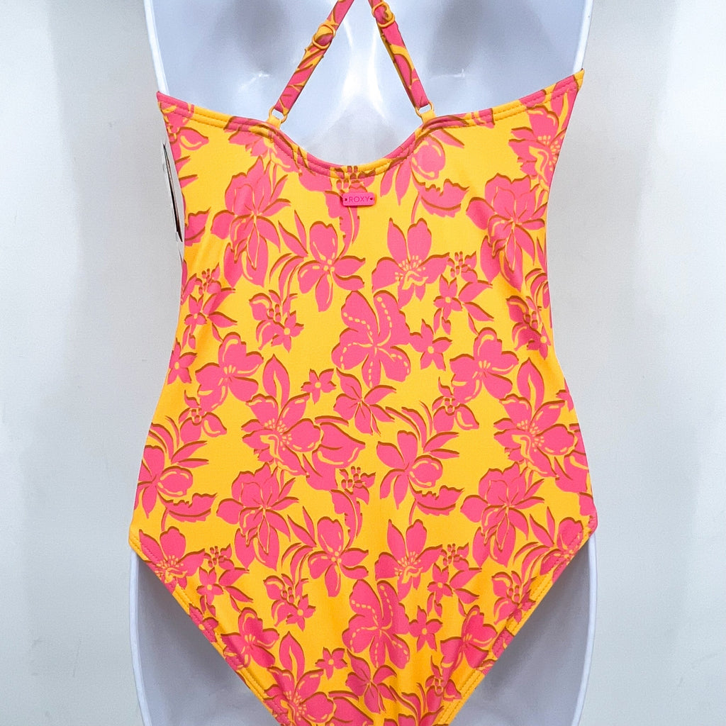 ROXY Big Girls Island Time One-Piece Swimsuit Size 16 Orange Golden Rays NWT