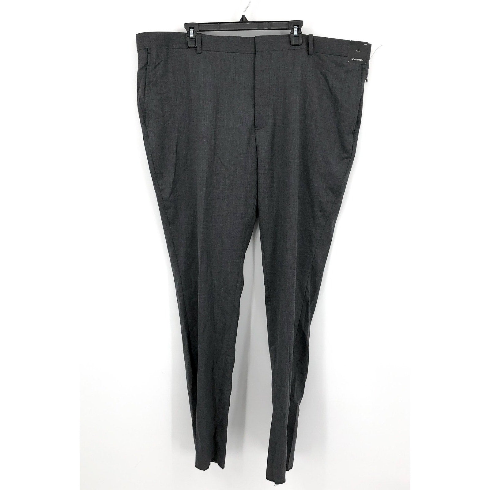 NORDSTROM Men's Trim Fit Dress Pants 48W Dark Grey Tech-Smart Wool Blend NWT