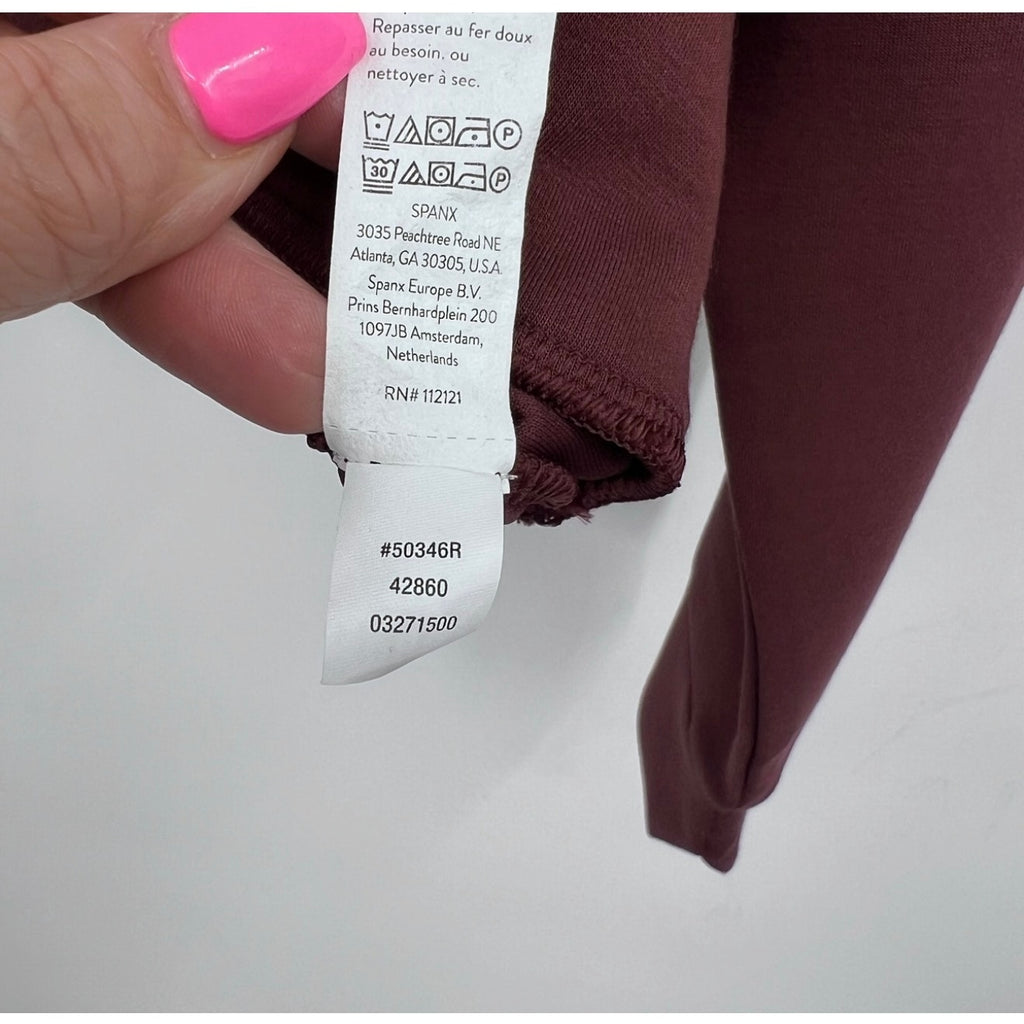 SPANX Womens AirEssentials 1/2 Zip Pullover Sweatshirt Medium Wine Red Spice NWT