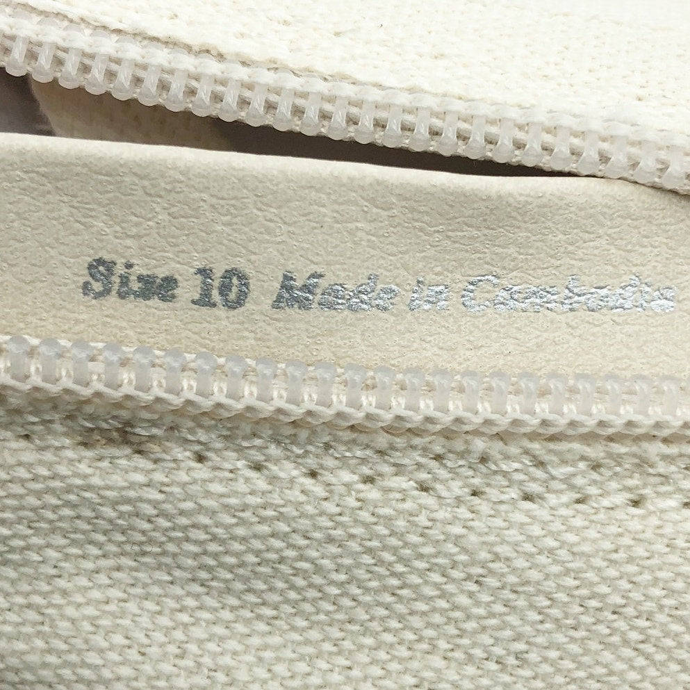 Dolce Vita Womens Combat Boots Size 10 Stacked Heel Off White Canvas NWOB
