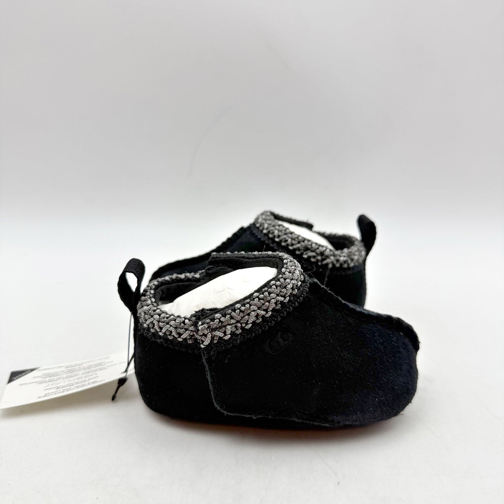 UGG Baby Tasman Slippers US 0/1 XS Black Suede NIB