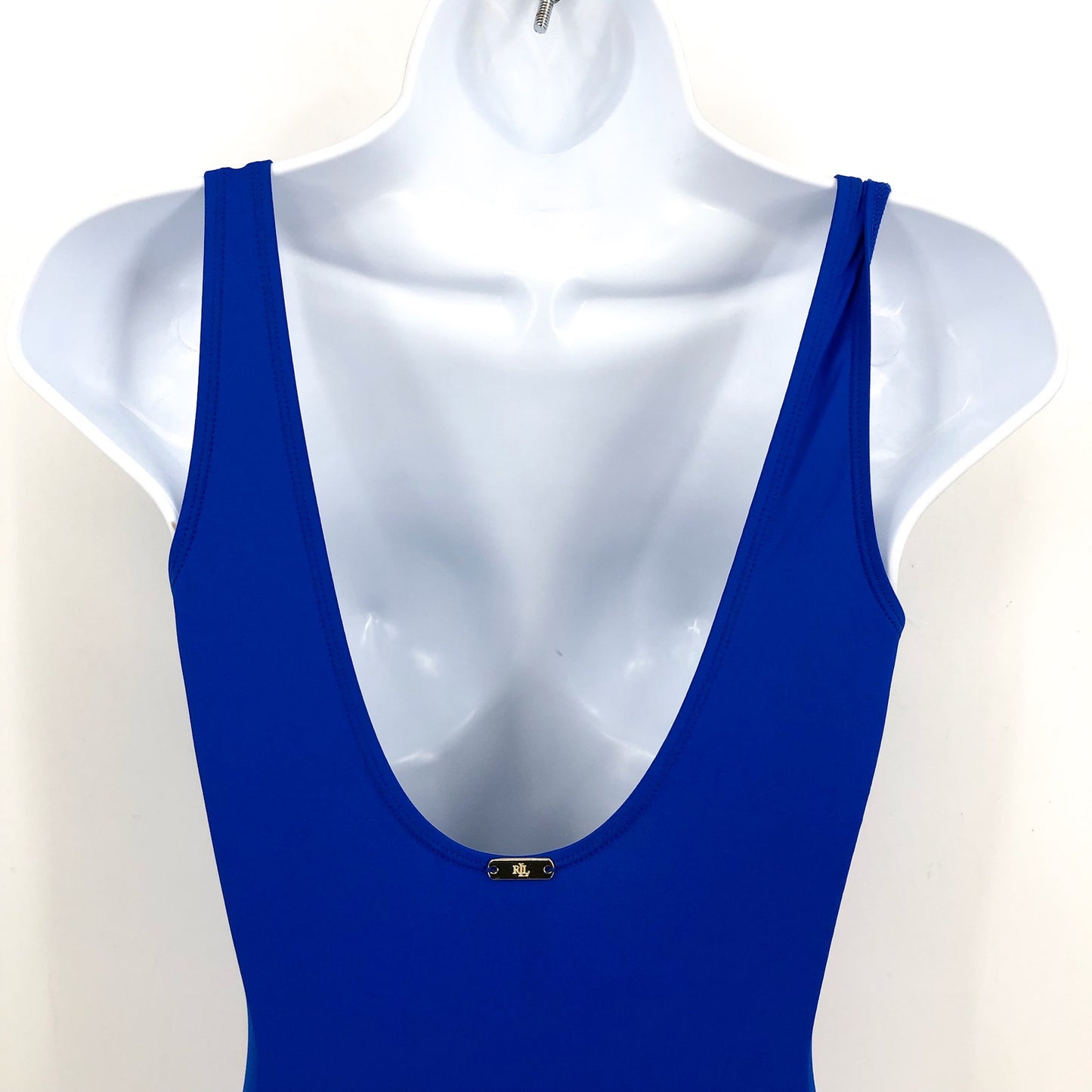 LAUREN RALPH LAUREN Beach Club Solids Ruffle One Piece Size 4 Royal Blue NWT