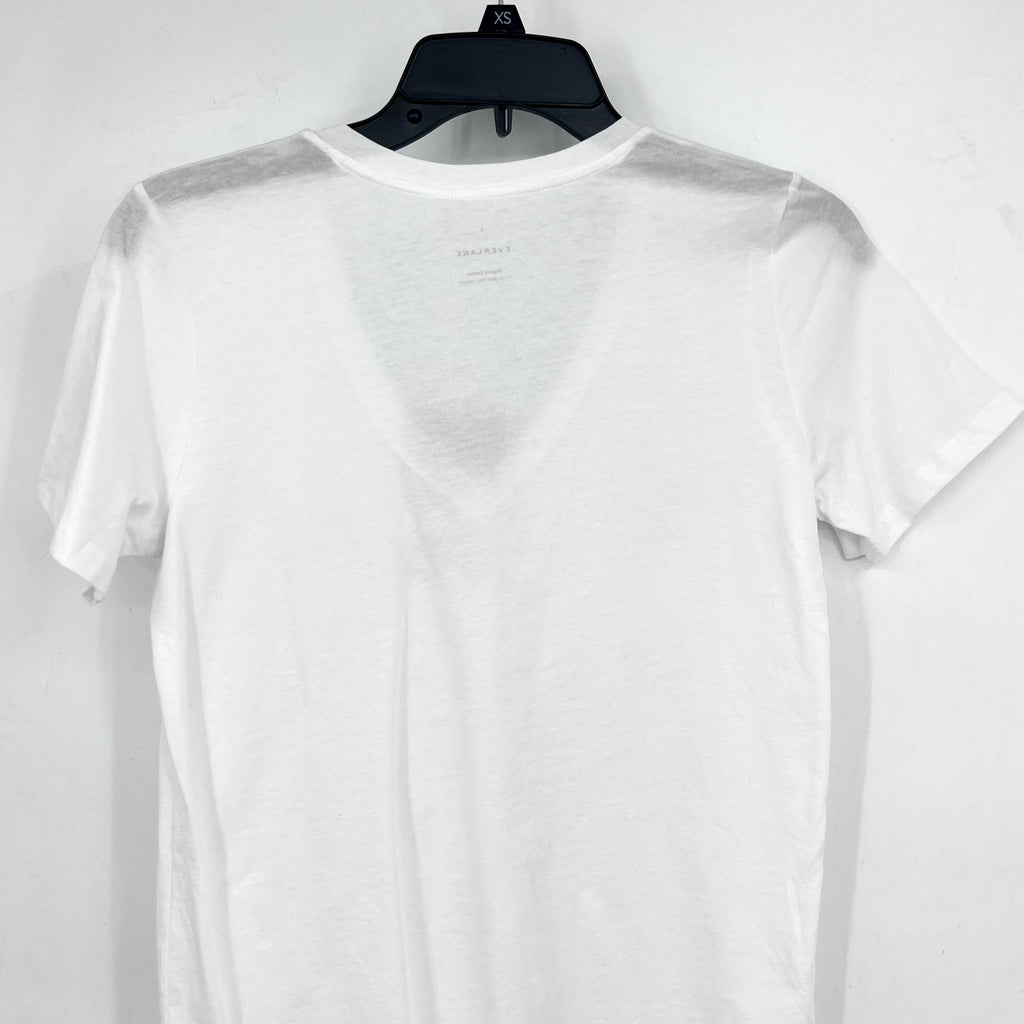 EVERLANE Women's The Organic Cotton V-Neck Tee Small White Short Sleeve NWT