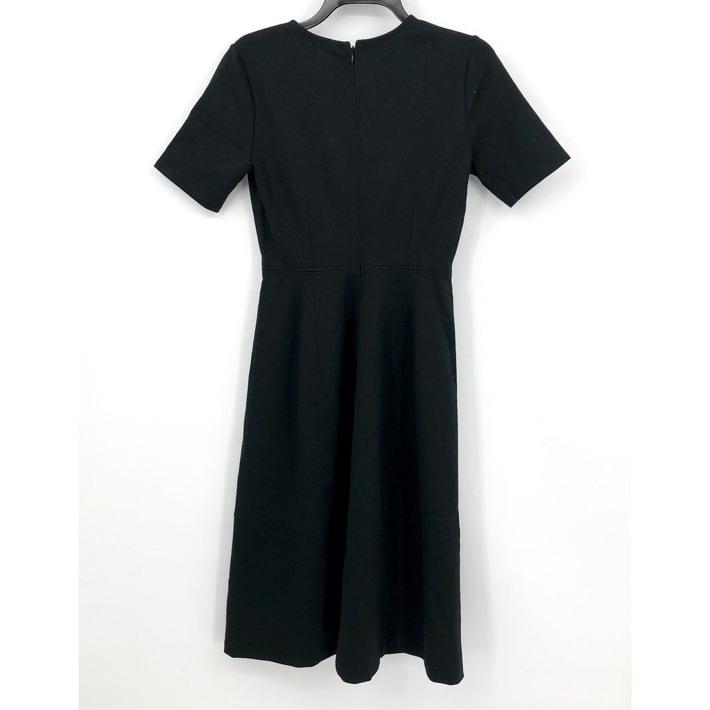 EVERLANE Women's The Dream Short-Sleeve Bell Dress Medium Black Midi NWT