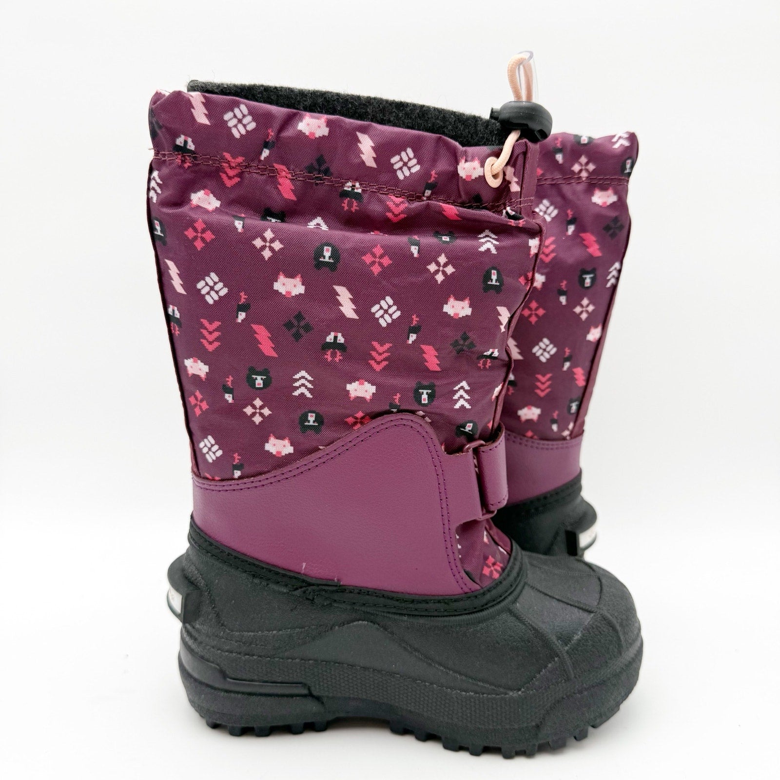 Columbia Girls Powderbug Forty Winter Boots US 9 Purple Waterproof Insulated NIB