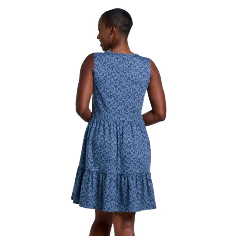 TOAD & CO Women's Marley Tiered Tank Dress Medium Blue Floral Tonal Print NWT