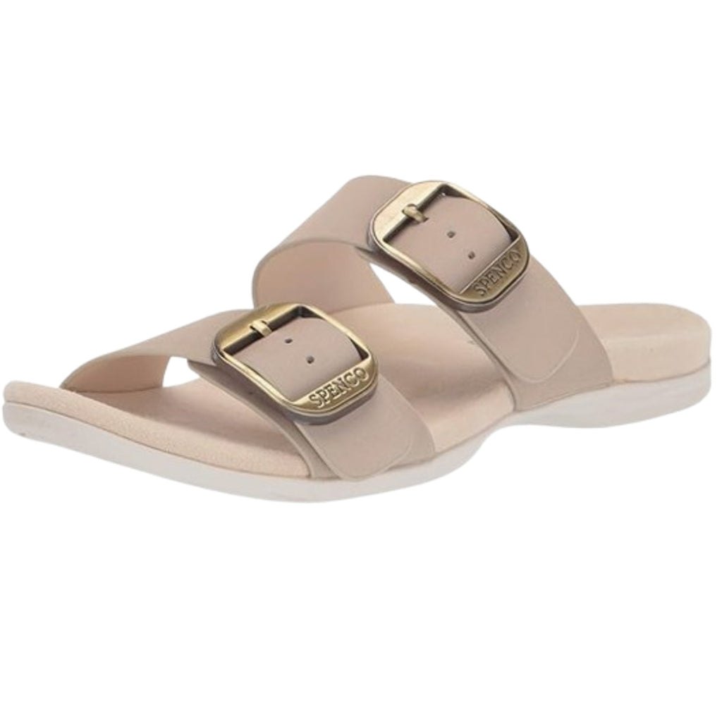 Spenco Womens Vista Slip On Sandals US 7.5 WIDE Grey Morn Leather APMA NIB