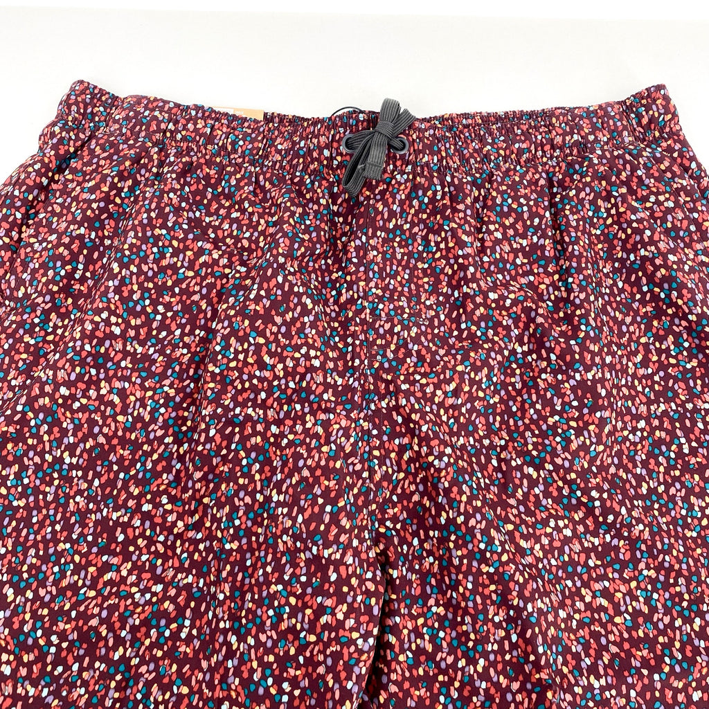 PRANA Men's Plunge Swim Shorts XL Red Cacao Alotta Dots 6" Inseam Liner NWT