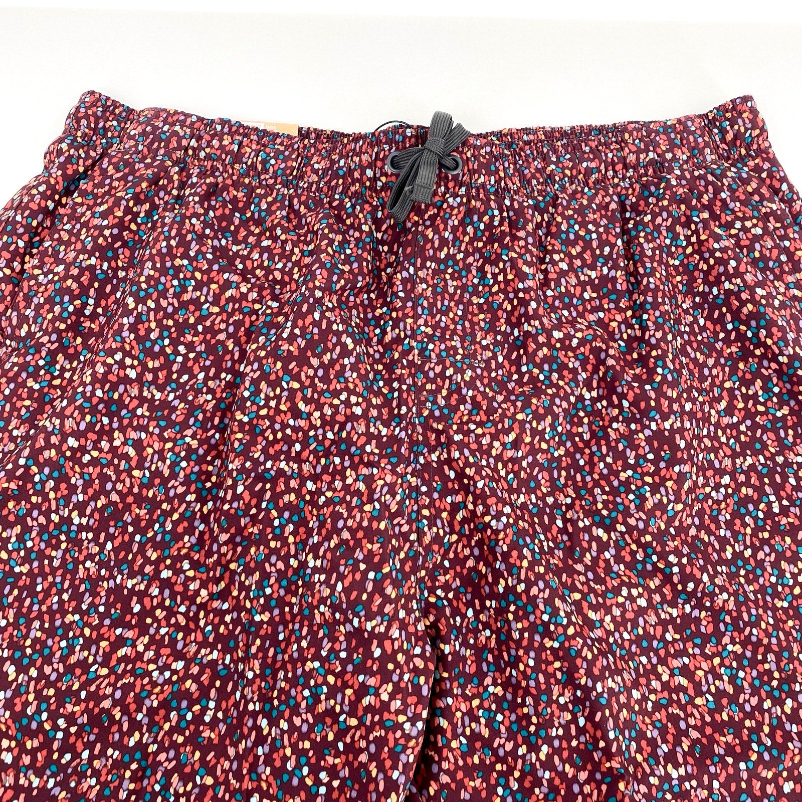 PRANA Men's Plunge Swim Shorts XL Red Cacao Alotta Dots 6" Inseam Liner NWT
