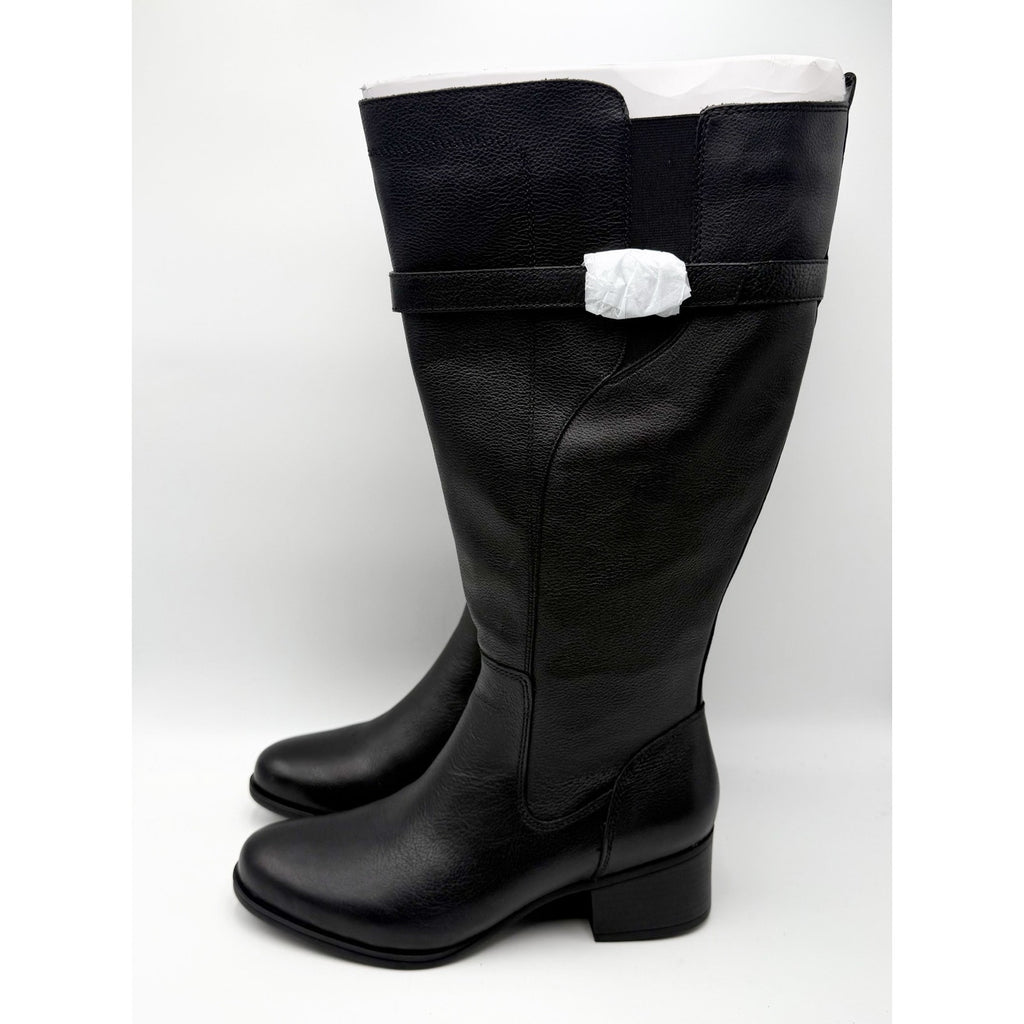 Naturalizer Womens Kenna Knee High Boots Size 9 M XWIDE CALF Black Leather NIB