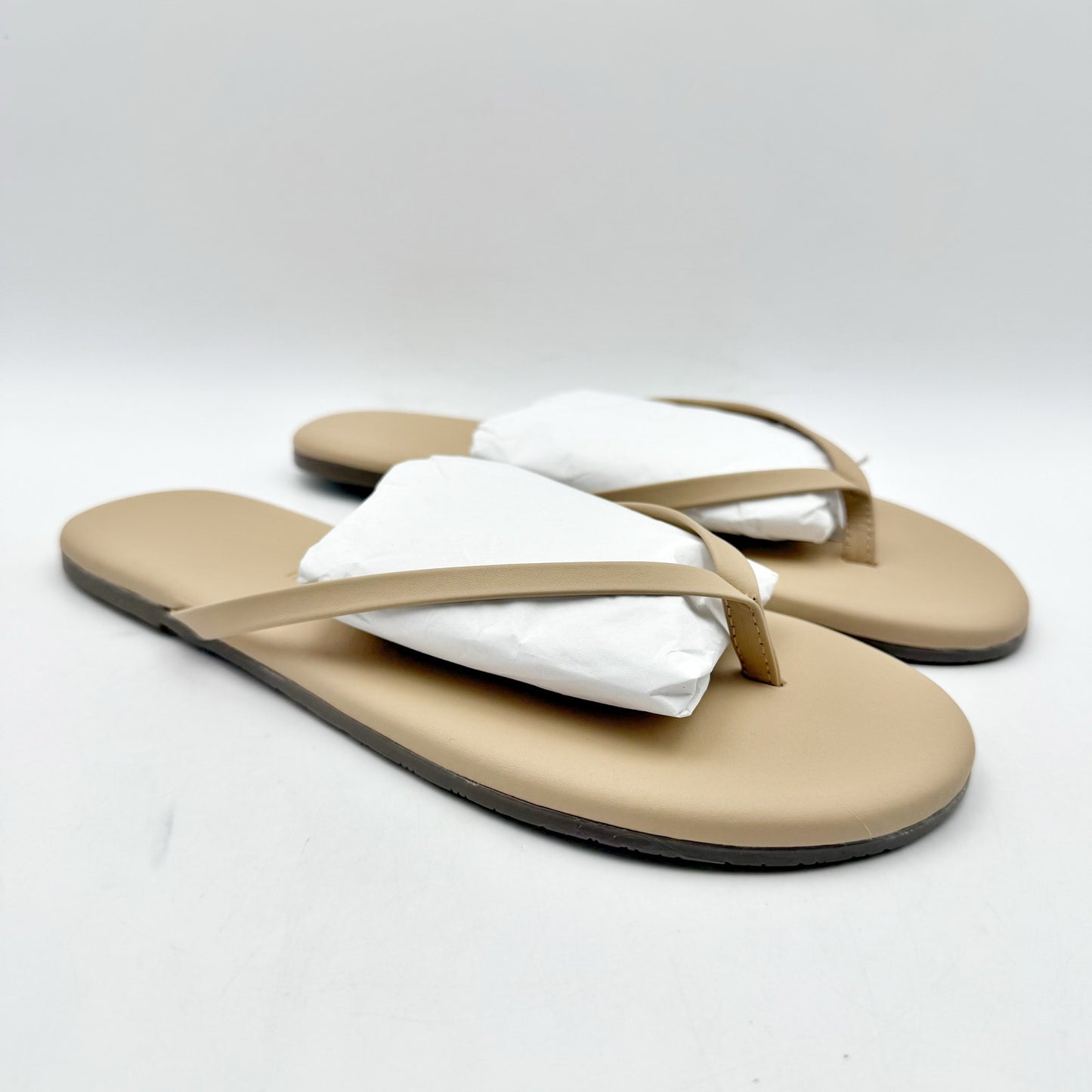 TKEES Womens Foundation Matte Sandals US 7 M Nude Cowhide Leather NWOB