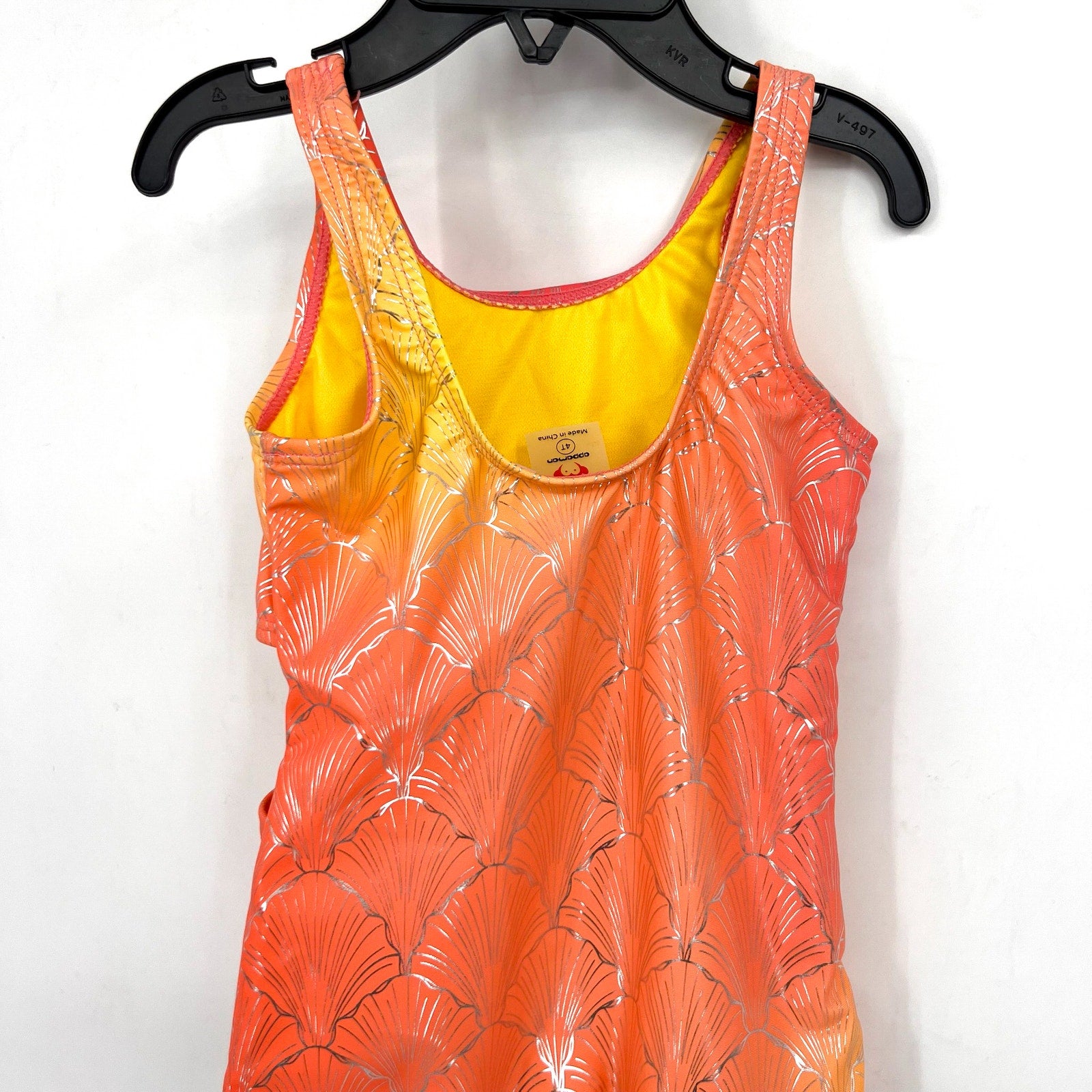 APPAMAN Girl's Erika One Piece Swimsuit 4T Seashells Pink Orange UPF NWT