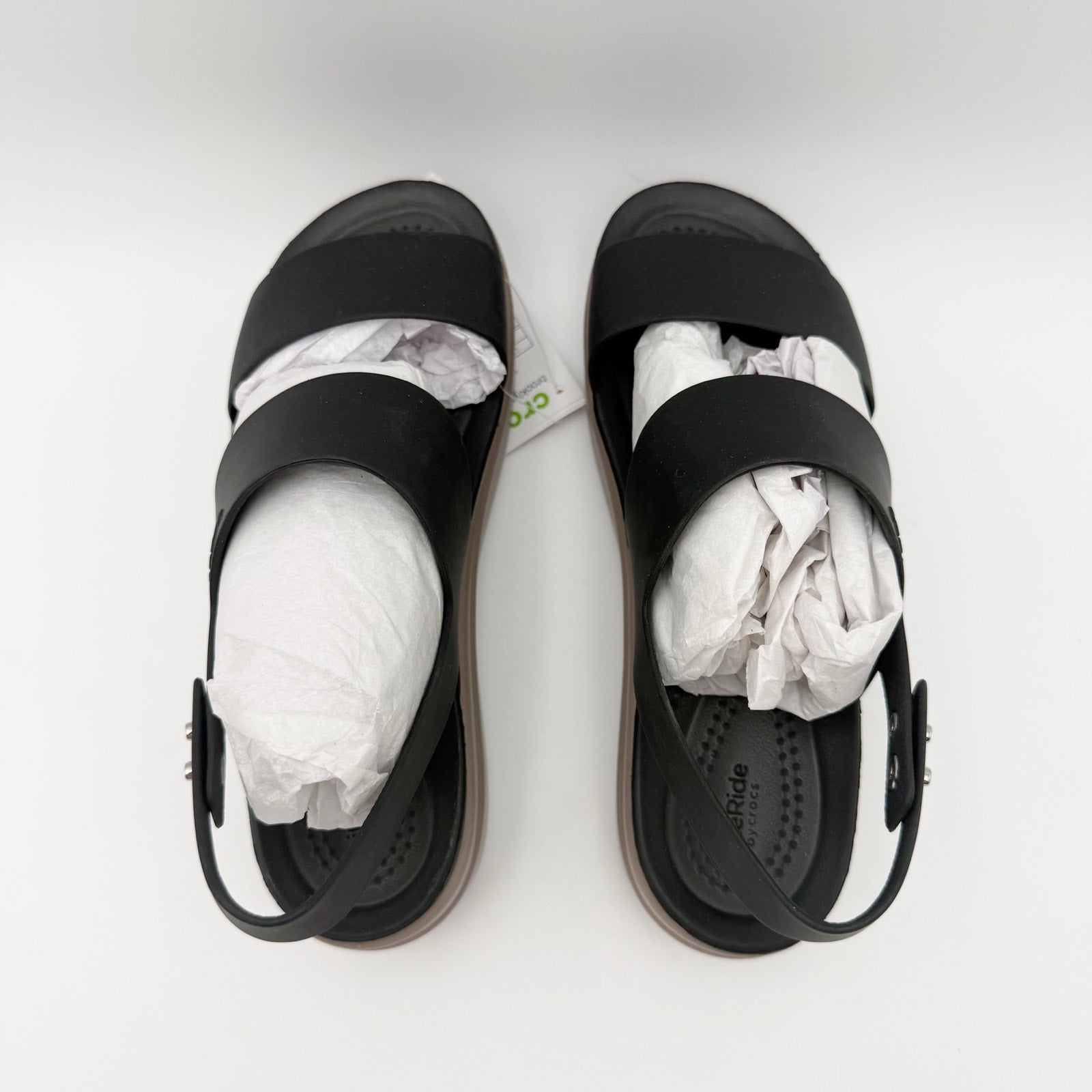 Crocs Womens Brooklyn Low Wedge Sandals Size 4 EU 33.5 Black NWT