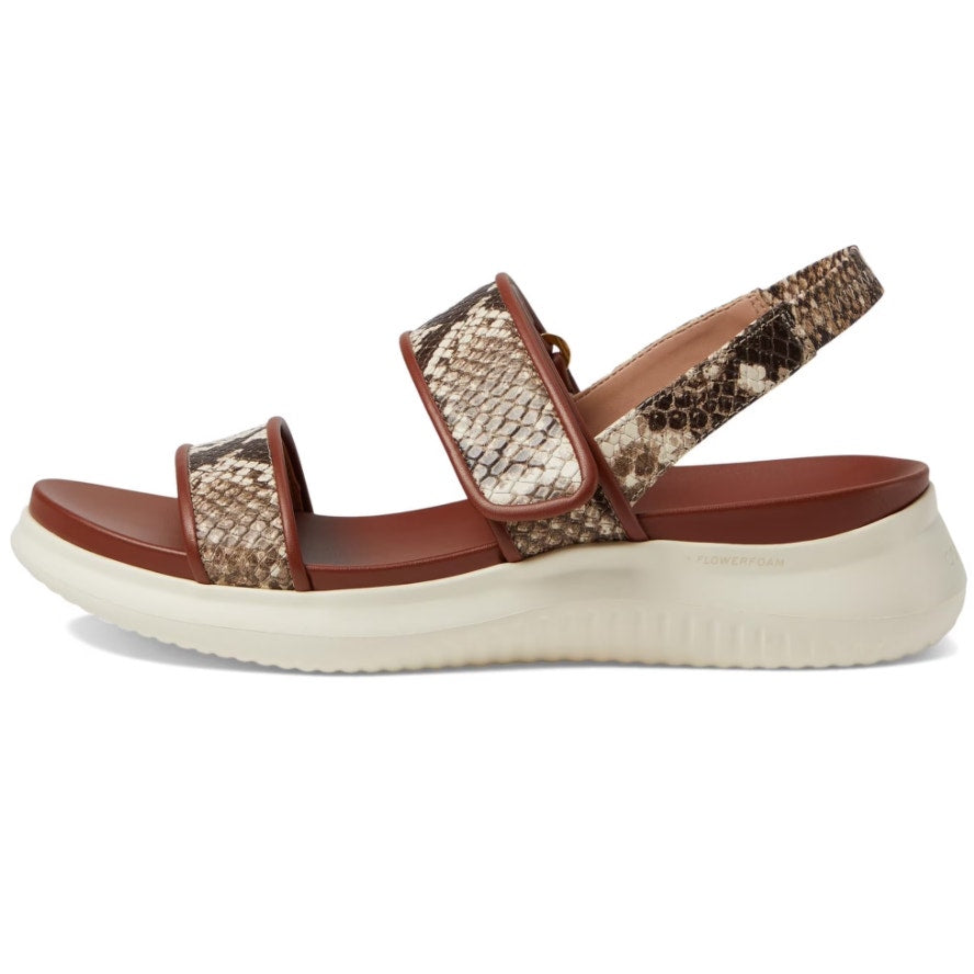 Cole Haan Womens Zerogrand Meritt Sandals Size 6 Brown Snake Print Leather NWOB