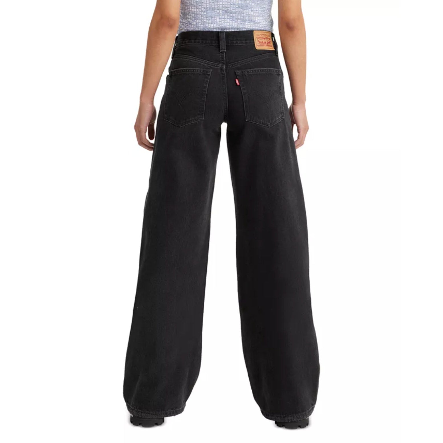 LEVI'S Womens '94 Baggy Wide Leg Jeans 28x31 US 6 Over Exposure Black NWT