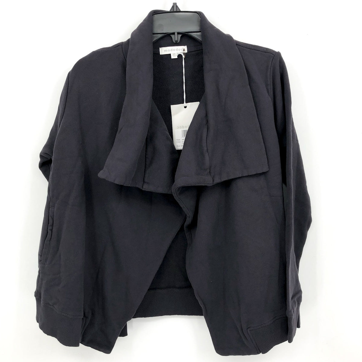 MODODOC Women's Draped Open Cardigan Small Medium Grit Gray French Terry NWT