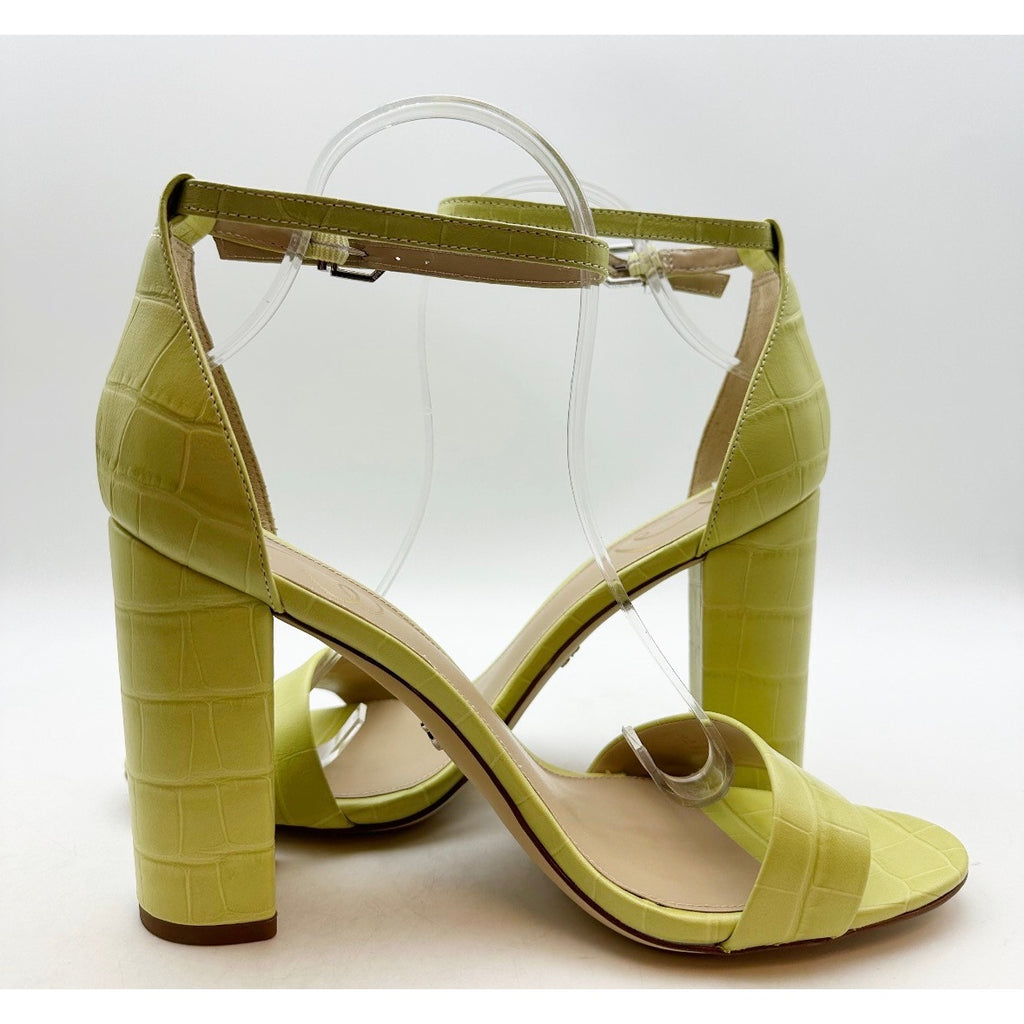 SAM EDELMAN Womens Yaro Dress Sandals Size 9.5M Kiwi Green Leather Heel NWOB